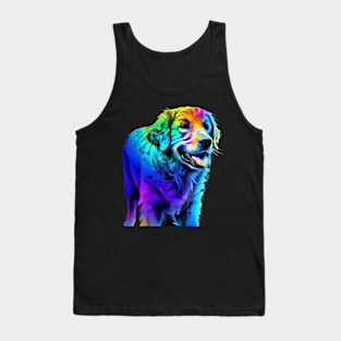 Golden Retriever Dog Rainbow Painting Tank Top